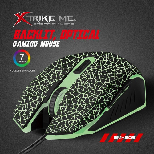 Mouse gamer de juego Xtrike Me GM-205 negro