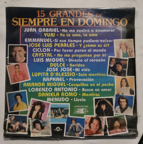 15 Grandes De Siempre En Domingo Lp Vinilo Original