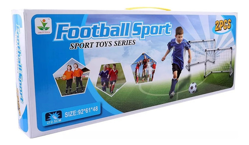 Juego De Fútbol Grande Arco Pelota Inflador 51122 Color Blanco