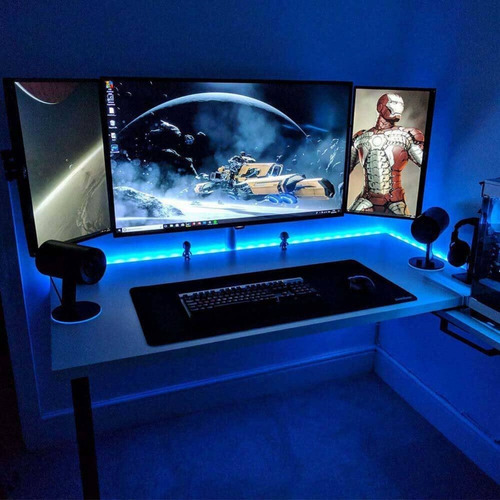 Fita Led Emborrachada Silicone Prova D'água Gamer Setup Pc