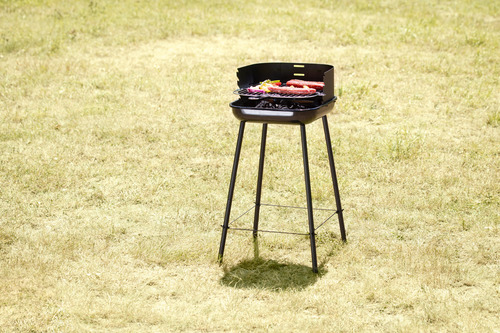 Asador De Carbon Portátil Con Parrilla Ajustable Resistente