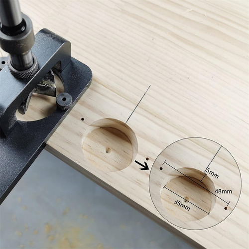Soporte Taladro Punzón Carpintero 35mm Ajustable Orificio