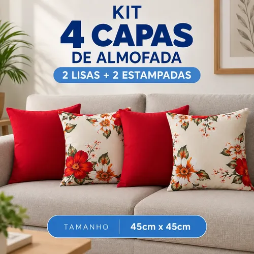 Ff Enxovais Kit 4 Capas De Almofadas Decorativa Moderna 45x45 - 4 Un