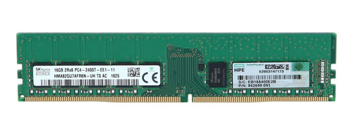 Memoria Servidor Hp 16gb Ddr4 2400mhz Pc4-2400t-e 2rx8 Ecc U