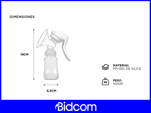 Sacaleches Manual Gadnic Lactancia Extractor Biberón 150ml