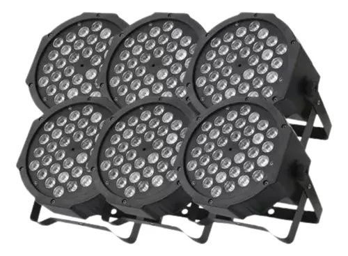 comprar 6 Canhão Refletor Led Par 64 Rgb 36 Leds Dmx Slim Strobo 127\u002F220v
