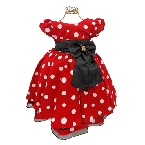 Vestido vermelho de bola branca infantil sales