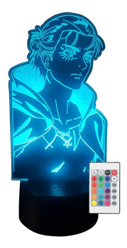 Lámpara Led Eren Jaeger De Acrílico 3d Personalizada Anime