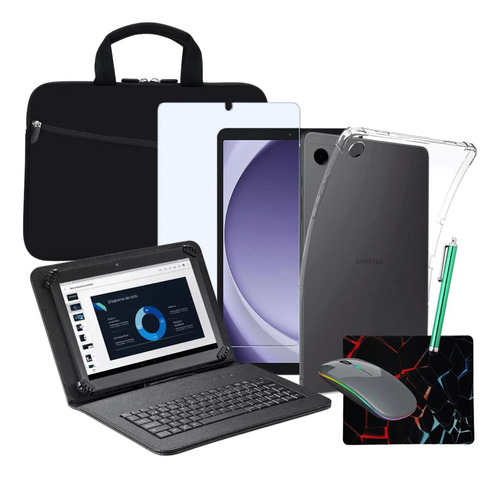 Capa C/ Teclado Película Mouse P/ Tablet Galaxy Tab A9 Plus