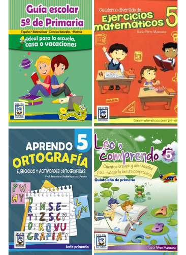 Guías Escolares Para 5to De Primaria Paquete De 4 Libros