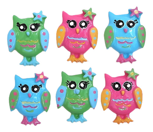 Venta Por Mayor - 18 Pc X (1 1/8 ) Resina Bebé Hoot Owl Flat