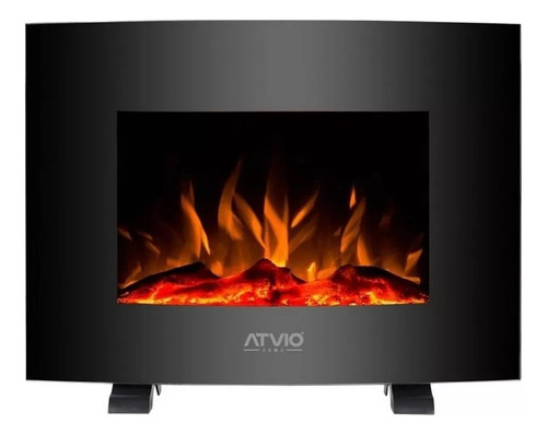 Calefactor Eléctrico Tipo Chimenea Atvio Home Color Negro