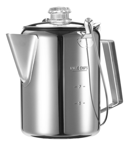 Coffee Pots 1.2l Stainless Steel 9 Cups Camping Kitchen