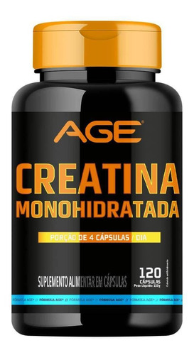 Creatina Monohidratada  (120 Caps) - 40 Doses De 3g - Age 