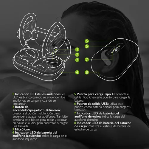 Klipxtreme Audifonos Deportivos Tws Aut 108 Hrs Kte-500 Color Negro