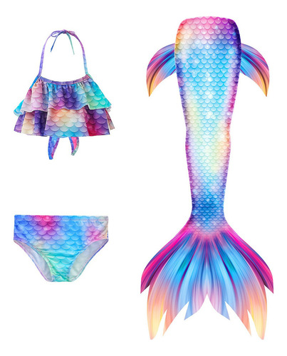 Conjunto De Traje De Baño Mermaid Tails Para Niñas
