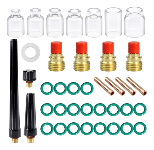 Tianlylin 39pcs Tig Gas Lens Collet Body & 4 # - 12 # Kit D.