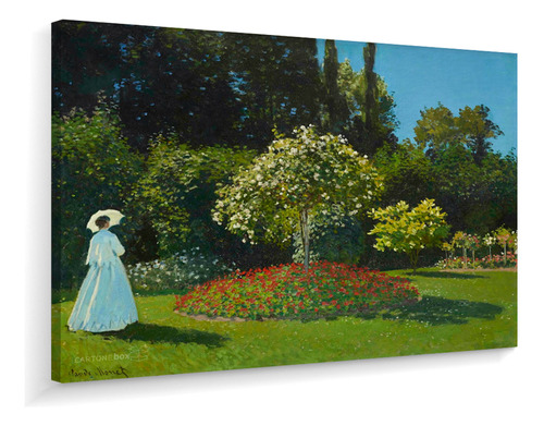 Quadro Tela Canvas Claude Monet Mulher No Jardim 62x50