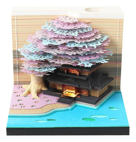 Bloc De Notas Omoshiroi Block 3d En Cubos, 190 Hojas, Árbol