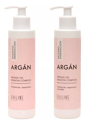 Kit Exiline | Argan | Shampoo Y Balsamo Hidratacion 500ml