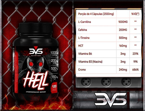 Promoção Termogênico 3vs 10x Hell 120 Cápsulas + Nf-e