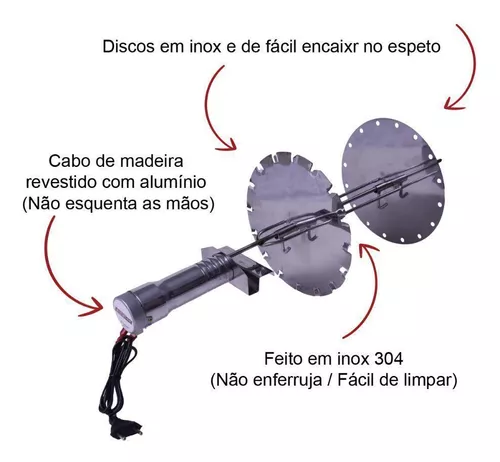 Par Disco em Inox Para Espeto Giratório Carrossel Issi Grill