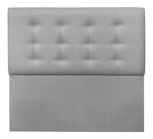 Respaldo Botoné Premium Lino Gris Plata - Queen