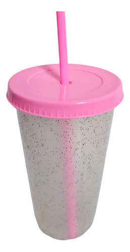 170 Pzas Vaso Popote 16oz Glitter Reusable Frio Y Caliente