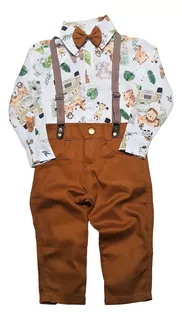 Roupa Safari Baby Conjunto Manga Longa Calça Inverno Frio