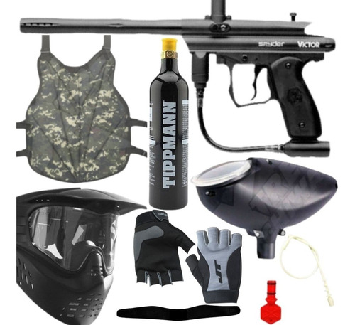 Marcadora Gotcha Paquete Spyder Aggressor Paintball Xtr C