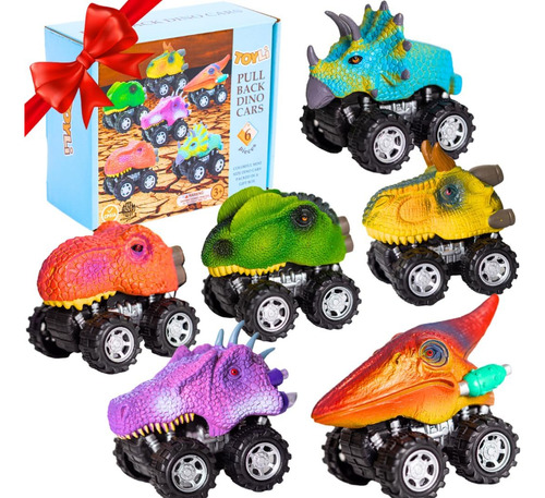 Toyli Paquete De 6 Coches De Dinosaurio Extraíbles ' De De 6