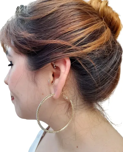 Aros argollas grandes con strass sales