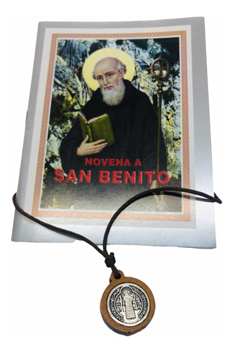 Medalla De San Benito En Madera + Novena
