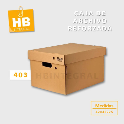 Imagen 1 de 4 de Caja Archivo Carton Mudanza C/tapa Premium 42x32x25cm X10un