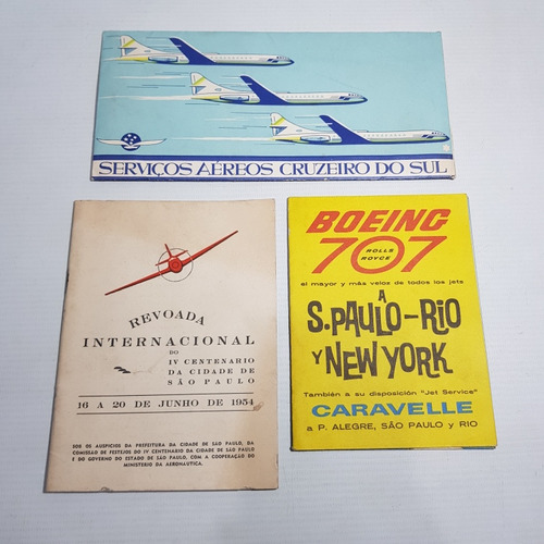 Antiguos Pasajes Avion Brasil 1940 / 1950 Lote X 3 Mag 61042