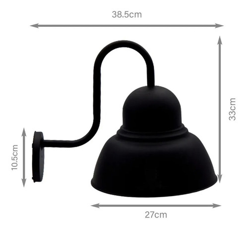 Aplique Pared Galponero Aluminio Vintage Apto Led Ap-131