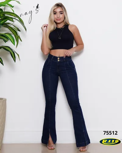 Calça jeans best sale flare cintura media