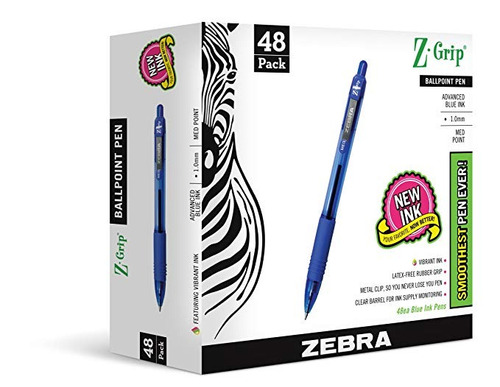 Zebra Pen Z-grip Retráctil Bolígrafo, Medio Punto, 1,0 Mm, T