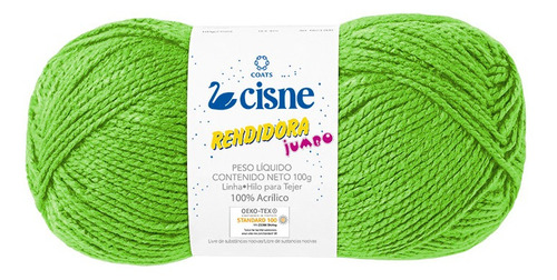 Lana Cisne Rendidora Jumbo X 5 Ovillos - 500gr Por Color Color Verde Manzana 00343
