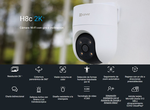 Cámara De Seguridad Ezviz Cs-h8c-2k+4mp H8c Con Resolución D