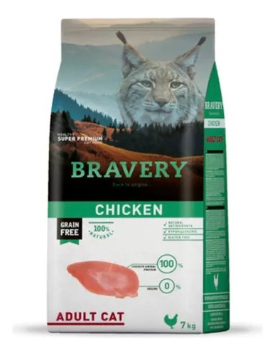 Bravery Gato Adulto De Pollo 7kg Con Despacho A Todo Chile 