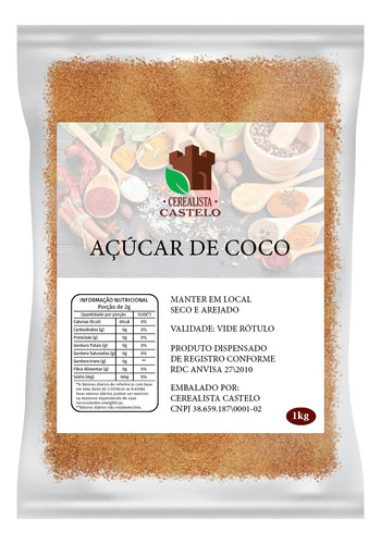 Açúcar De Coco 1kg Puro 1kg Qualidade Emagrecimento
