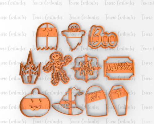 Molde Cortante Galletitas Cookie Halloween Kit 3 Unidades