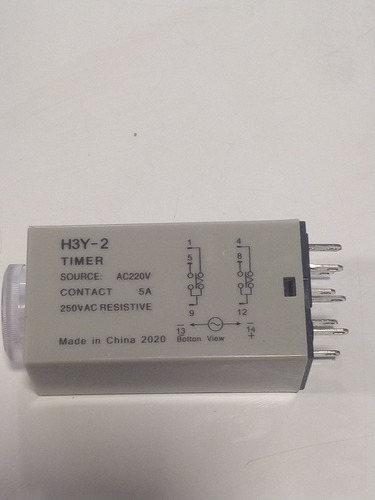 Timer Rele Retardo 0-30seg + Base Riel Din