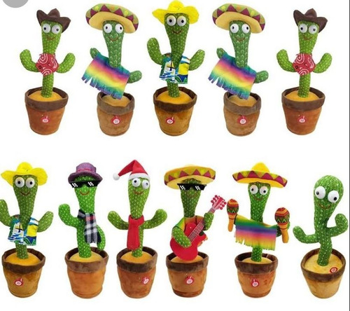 Cactus Bailarín Con Repetidor De Voz Musica Y Luces