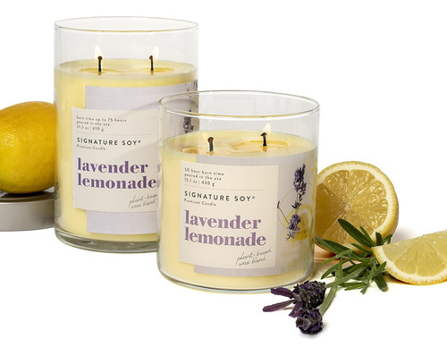 Vela Perfumada Con Tapa Y Limonada De Lavanda