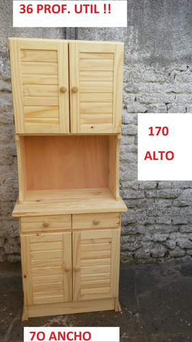 Imagen 6 de 10 de Alacena Pie 36 Prof Bargueño Mueble Cocina Aparador Modular