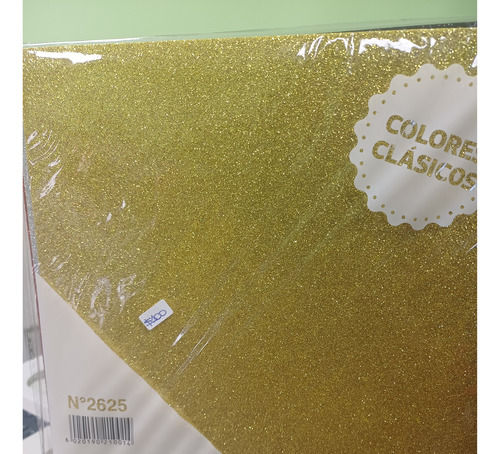 Goma Eva Con Glitter A4 X 6 Unidades Colores Fuertes