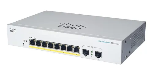 Switch Cisco Cbs220 8p Gigalan Poe 2x1g Sfp Gtia.of.