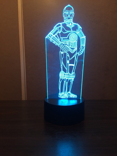 Lámpara 3d App Incluida Star Wars C3po